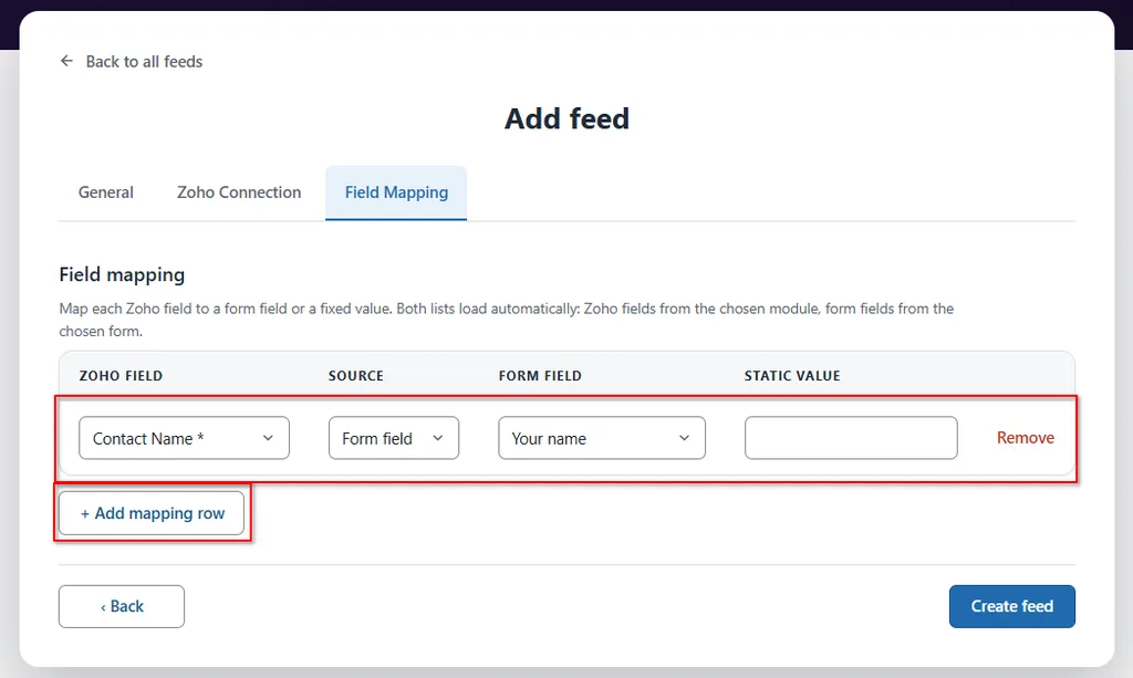 Zoho CRM 17 Field mapping- Formidable Forms Zoho Books Integration