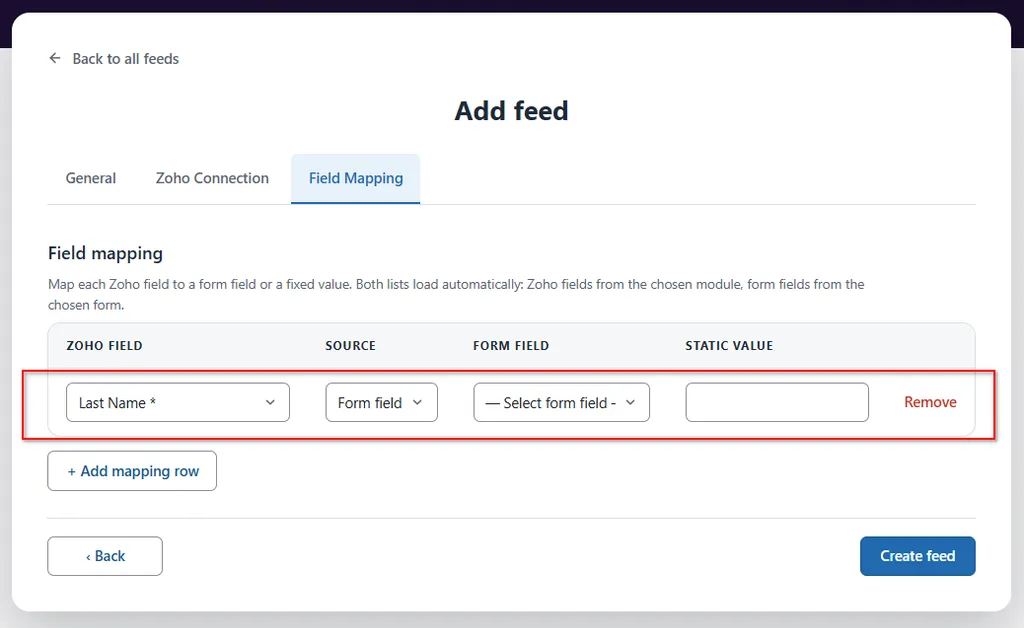 Zoho CRM 17 Field mapping- Ninja Forms Zoho CRM Integration