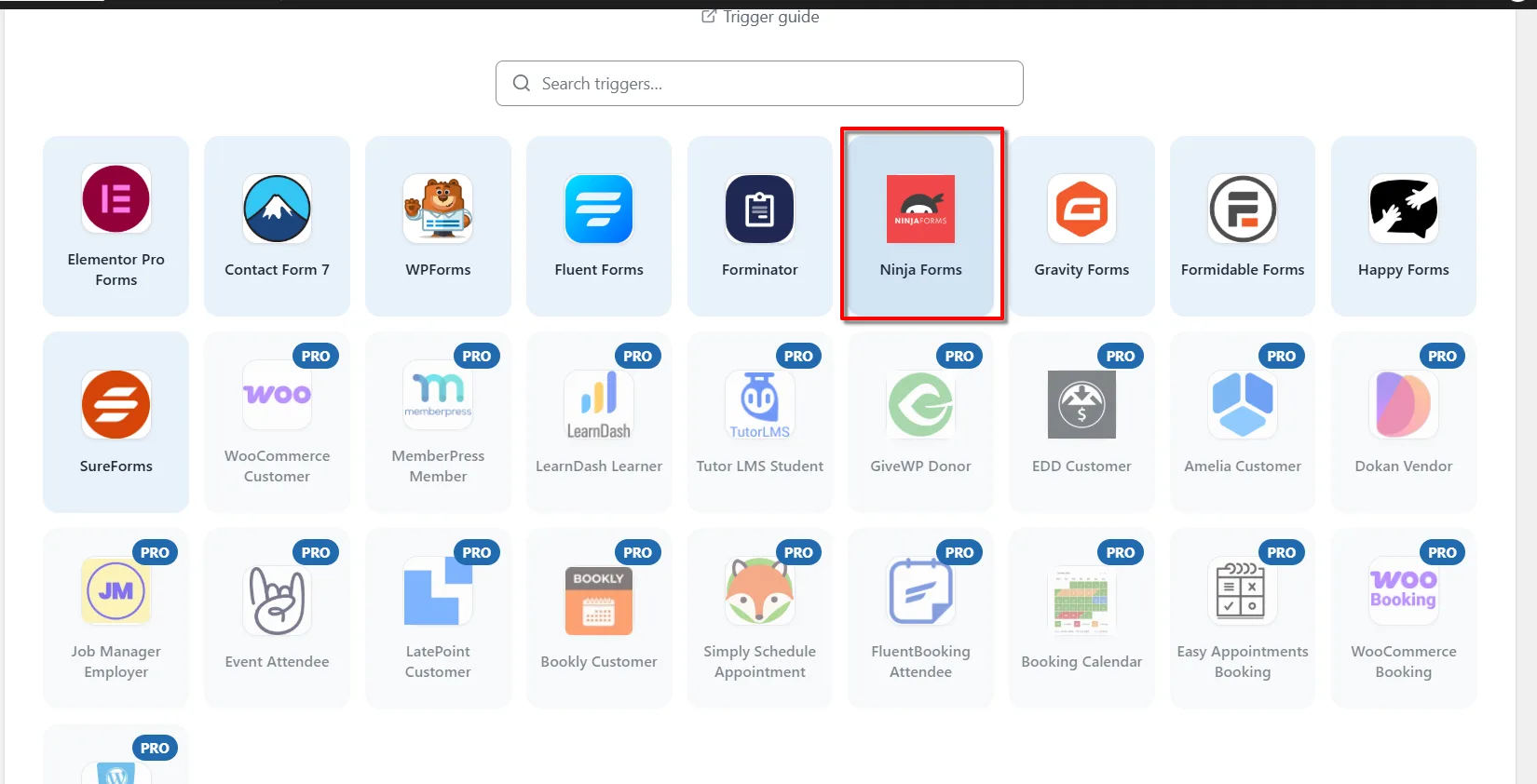 Ninja Forms Zoho Integration- Select Ninja Forms