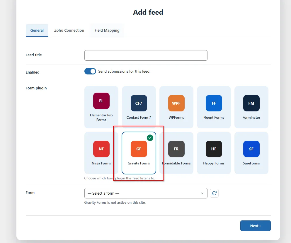 Gravity Forms Zoho CRM Integration: Connect and Create Leads Automatically. 4 Form plugin- Gravity Forms Zoho CRM Integration