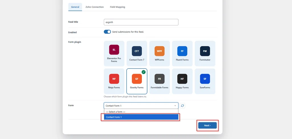 Gravity Forms Zoho CRM Integration: Connect and Create Leads Automatically. 5 Select form- Gravity Forms Zoho CRM Integration