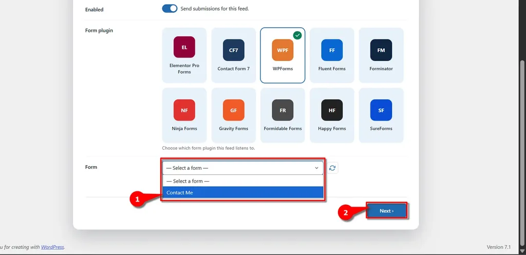 WPForms Zoho Marketing Automation Integration: Connect and Create Leads Automatically. 5 Select form- WPForms Zoho Marketing Automation Integration