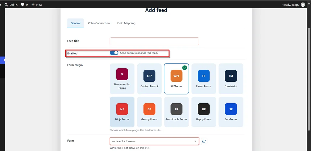 WPForms Zoho Marketing Automation Integration: Connect and Create Leads Automatically. 3 Enabled- WPForms Zoho Marketing Automation Integration