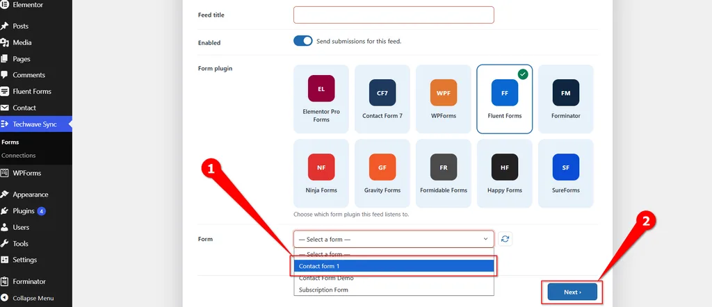 Fluent Forms Zoho Bigin Integration: Connect and Create Leads Automatically. 5 Select Forms- Fluent Forms Zoho Bigin Integration