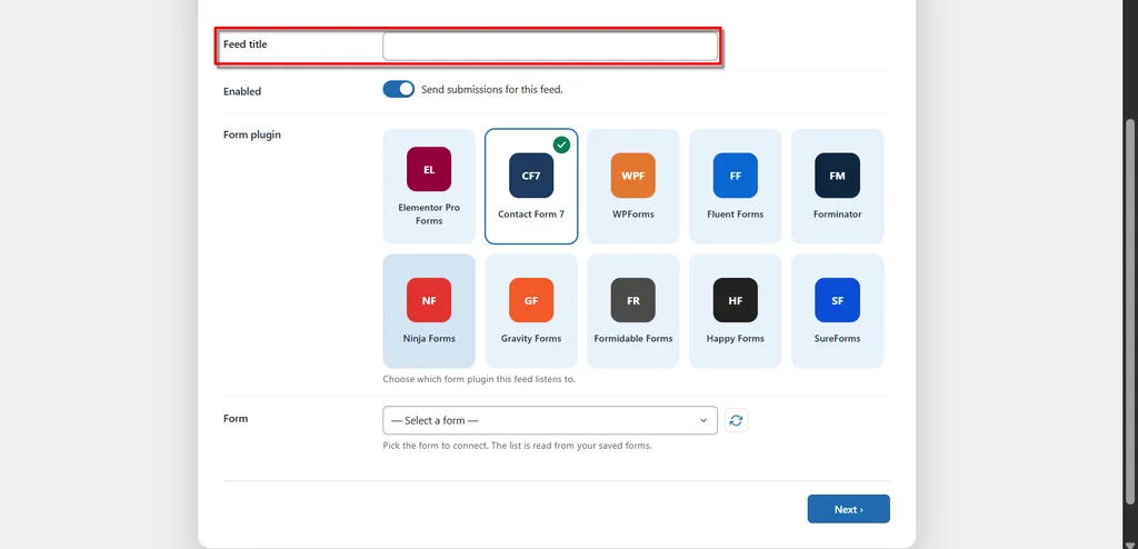 Contact Form 7 Zoho Desk Integration: Connect and Create Leads Automatically. 1 Add feed title- Contact Form 7 Zoho Desk Integration