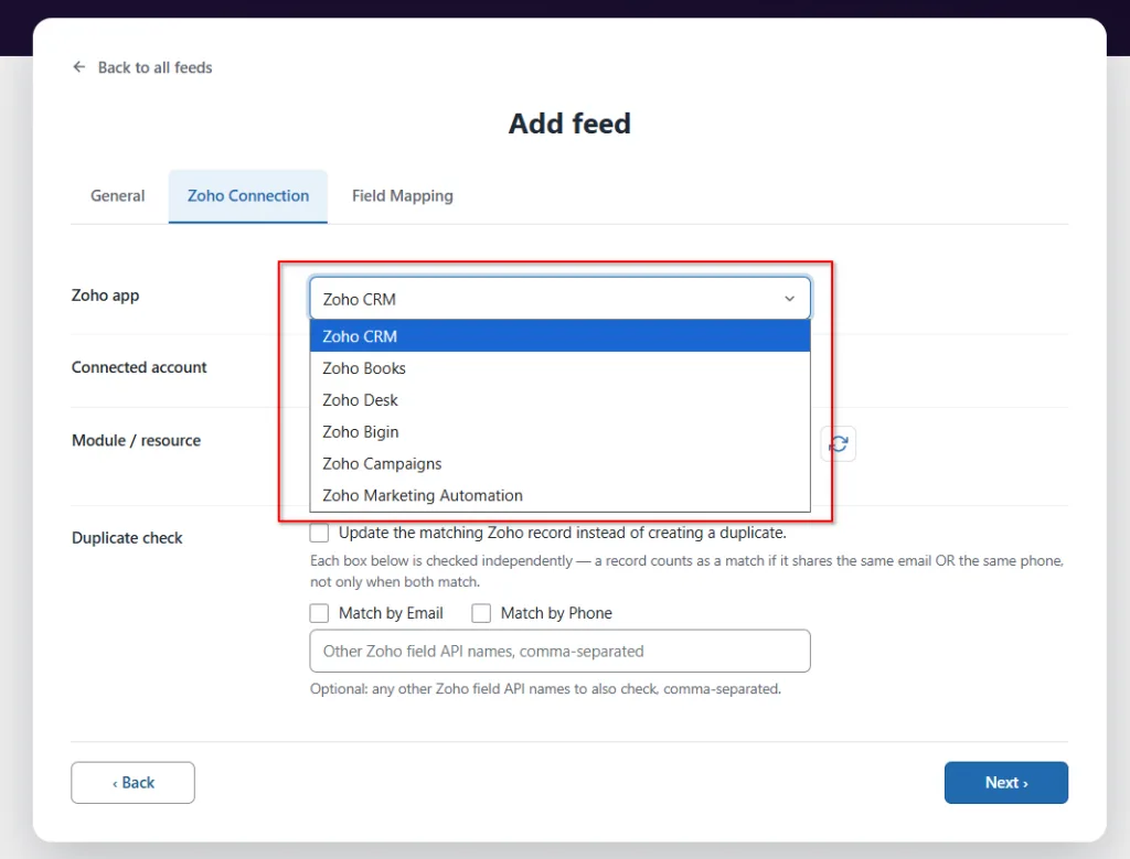 Zoho CRM 13 Zoho app- Fluent Forms Zoho CRM Integration