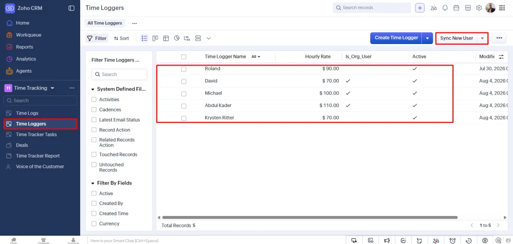 Stop Guessing Where the Hours Went — Track Time Right Inside Zoho CRM 7 time loggers